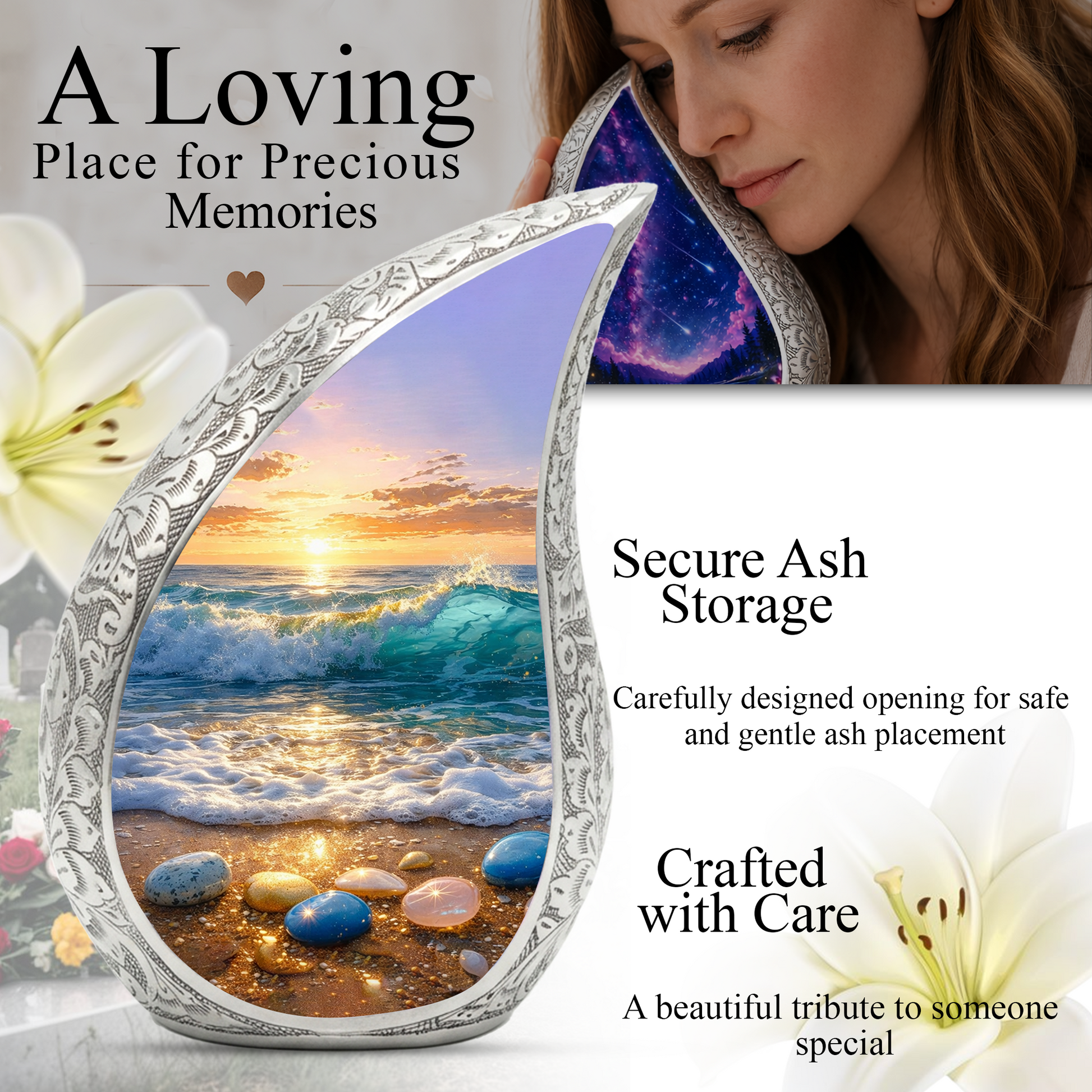 Ocean Adult Urn for Human Ashes – Premium Ocean Cremation Urn