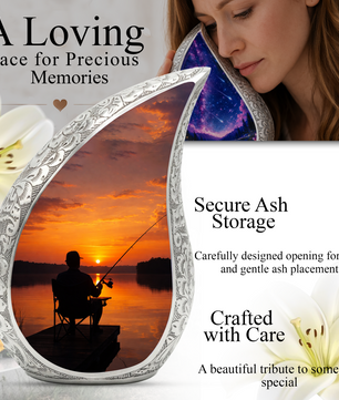 Fishing Urn for Dad | Gone Fishing Cremation Urn for Male Ashes,