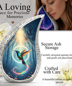 Hummingbird Urn for Mom | Personalized Memorial Urn | Adult Cremation Urn for Ashes
