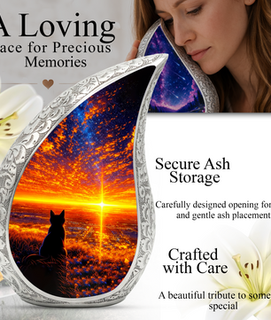 Cat Memorial Urn for Mom – Personalized Cat Cremation Urn for Ashes | Beautiful Pet Memorial Keepsake Urn