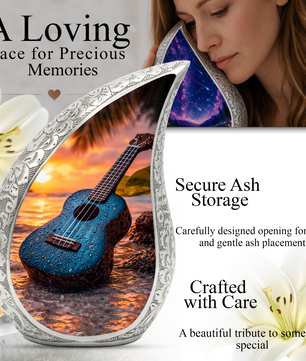 Guitar Beach Adult Urn for Human Ashes