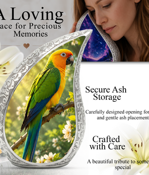 Parrot Urn for Mom – Beautiful Adult Cremation Urn for Mom, Women & Female Ashes