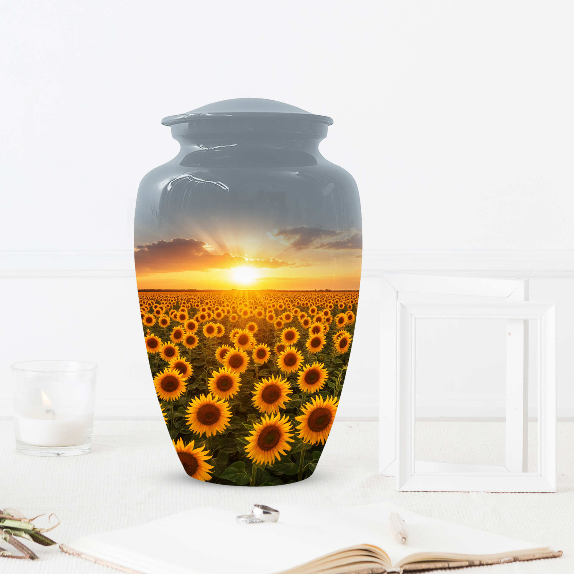 Sunflower Urn for Ashes, Custom Cremation Urn, Memorial Urn for Mom