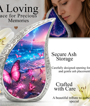 Butterfly Urn for Human Ashes | Adult Cremation Urn with Butterfly Design