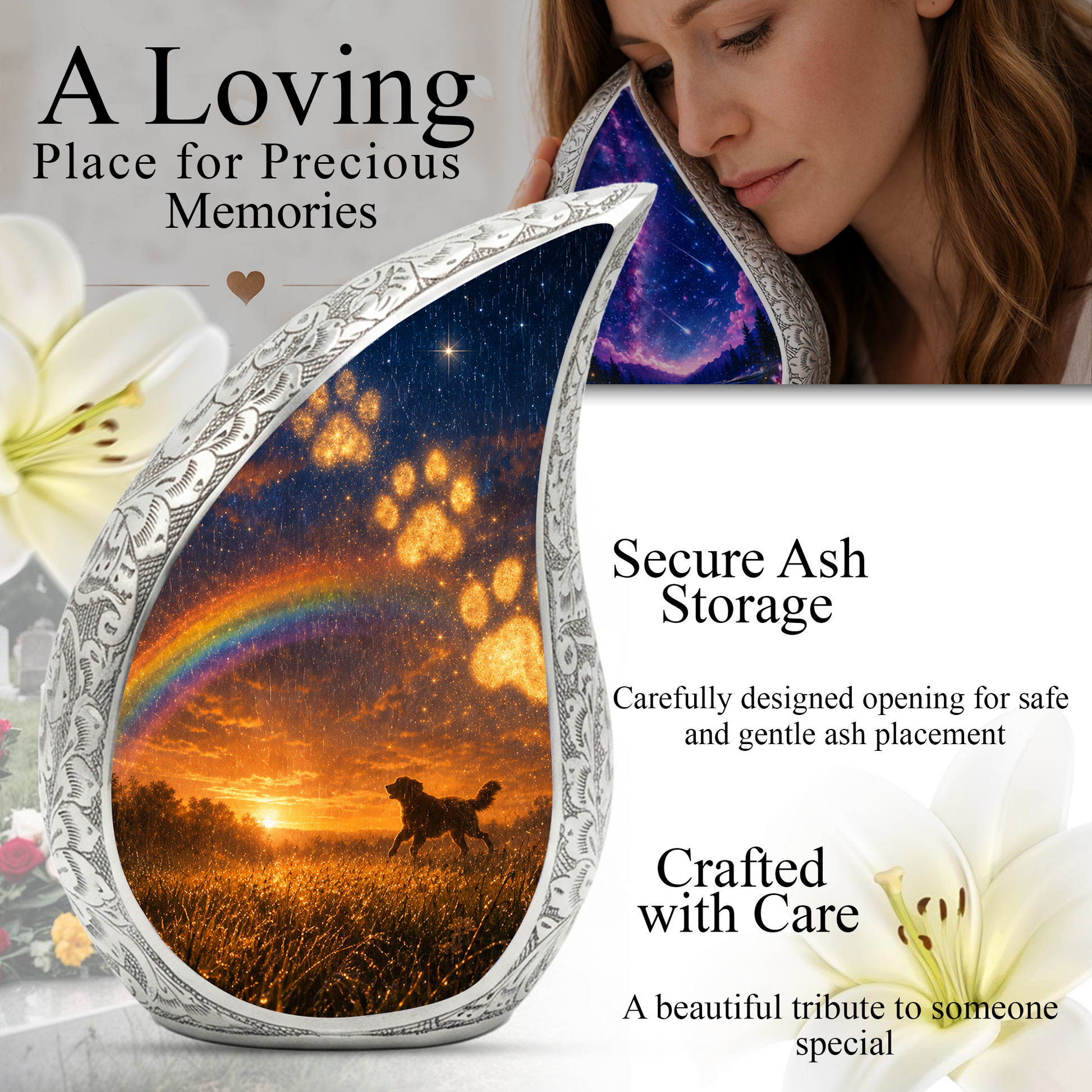 Dog Urn for Human Ashes | Personalized Dog Urn & Unique Pet Memorial | Adult Cremation Urn for Dog Lovers