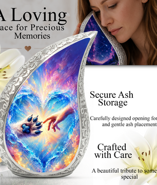 Heavenly Paw Adult Urn for Human Ashes – Heart Memorial Adult Cremation Urn