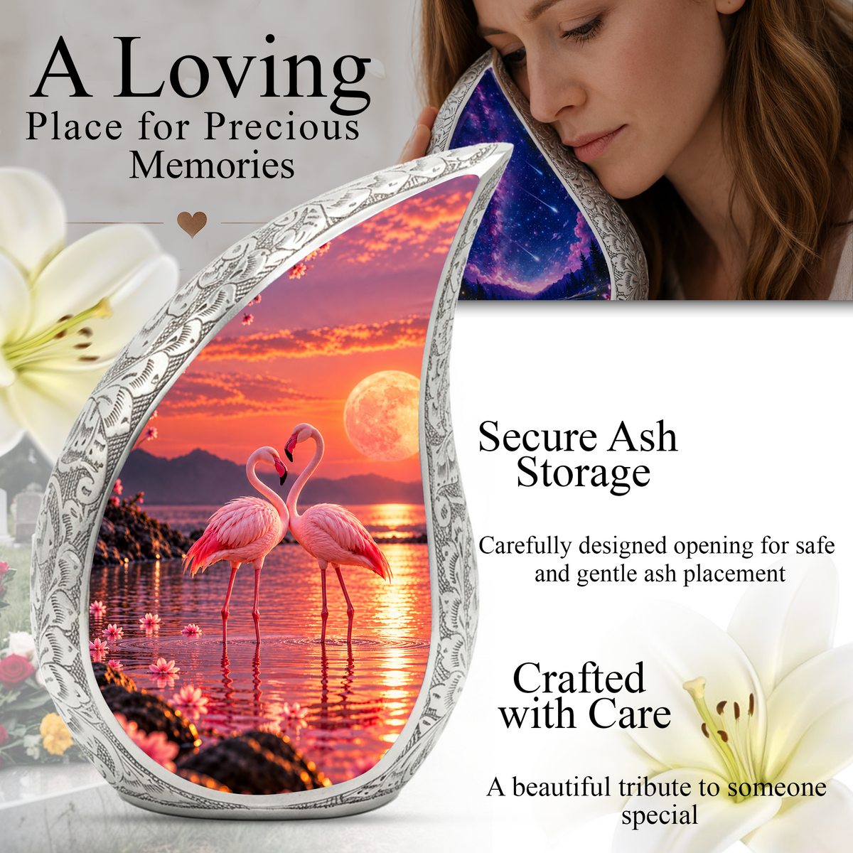 Flamingo Cremation Urn for Ashes, Flamingo Memorial Urn, Pink Flamingo Adult Urn, Bird Cremation Urn