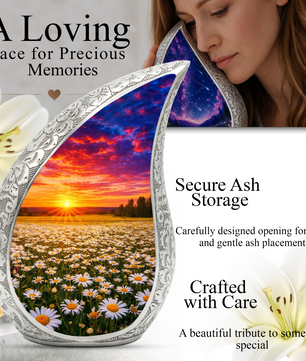 Sunflower Sunset Cremation Urn for Adult Ashes