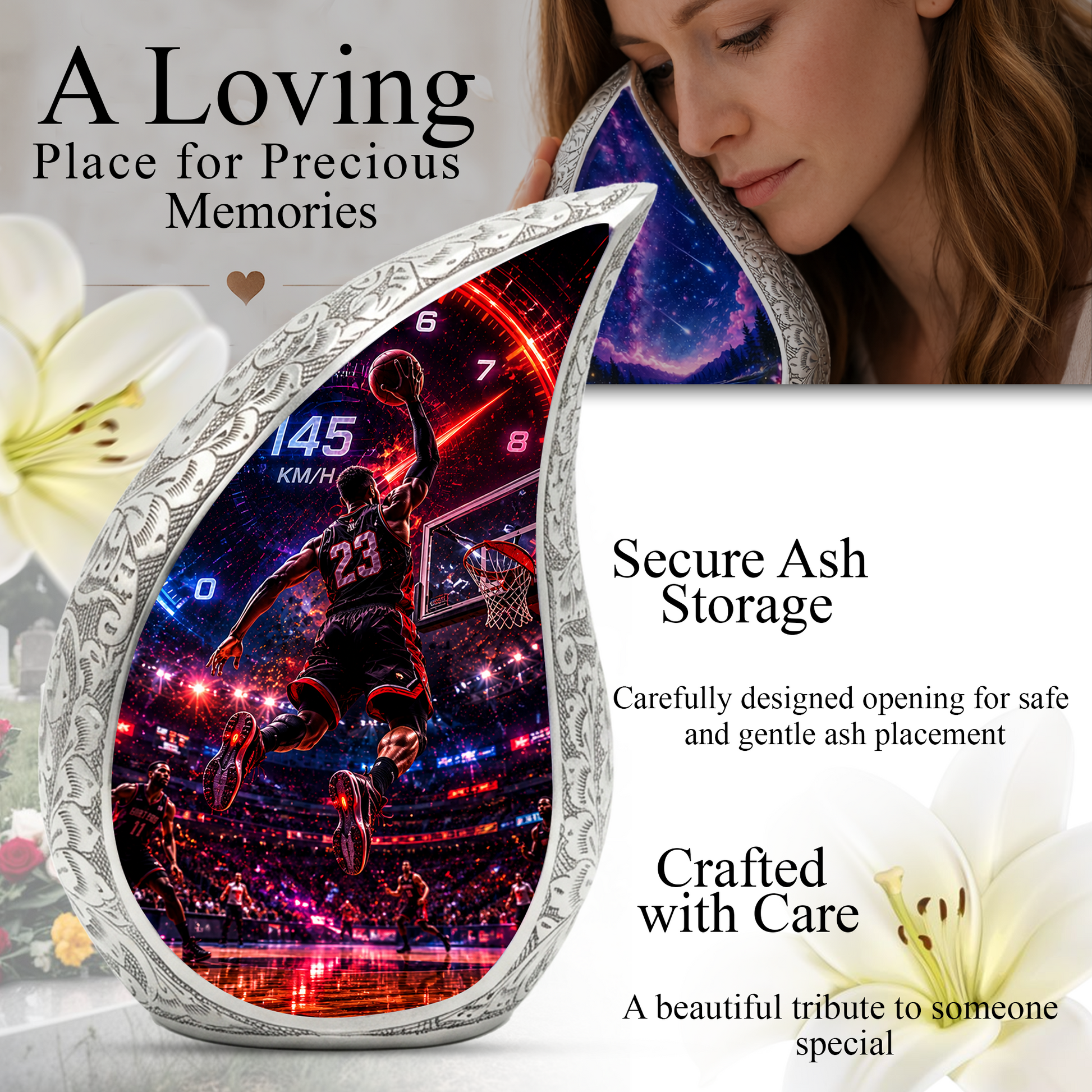 Basketball Player Urn for Adult Ashes | Basketball Adult Cremation Urn