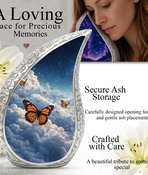 Butterfly Heaven Adult Urn for Human Ashes – Premium Butterfly Heaven Cremation Urn