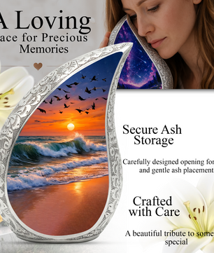 Ocean Sunset Adult Urn for Human Ashes – Premium Ocean Sunset Cremation Urn