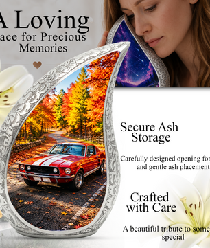 Classic Muscle Car Memorial Urn for Dad, Vintage Car Funeral Urn