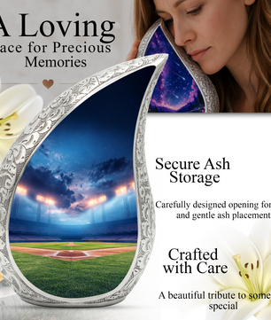 Baseball Stadium Funeral Urn for Dad, Adult Cremation Urn for Human Ashes
