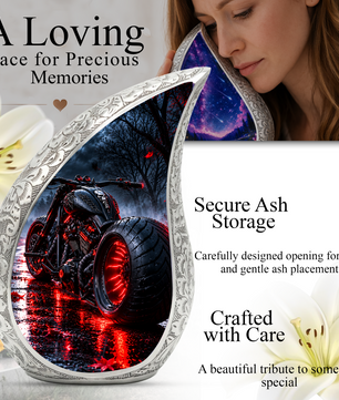 Motorcycle Cremation Urn for Ashes, Biker Memorial Urn, Motorcycle Adult Urn, Personalized Biker Cremation Urn