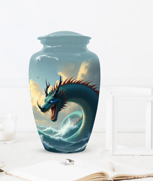 Ocean Dragon Urn for Adult Ashes – Fantasy Sea Dragon Cremation Urn | Memorial Urn