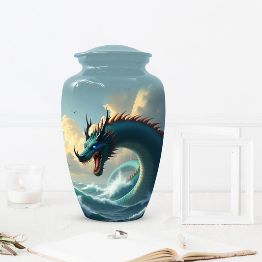 Ocean Dragon Urn for Adult Ashes – Fantasy Sea Dragon Cremation Urn | Memorial Urn