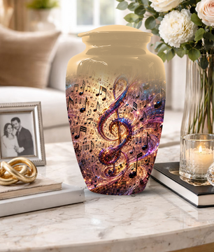 Musical Note Cremation Urn for Ashes  - Personalized Music Memorial keepsake for Adults