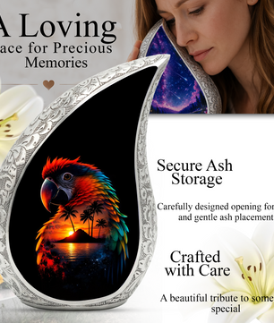Beautiful Parrot Cremation Urn for Adult Ashes