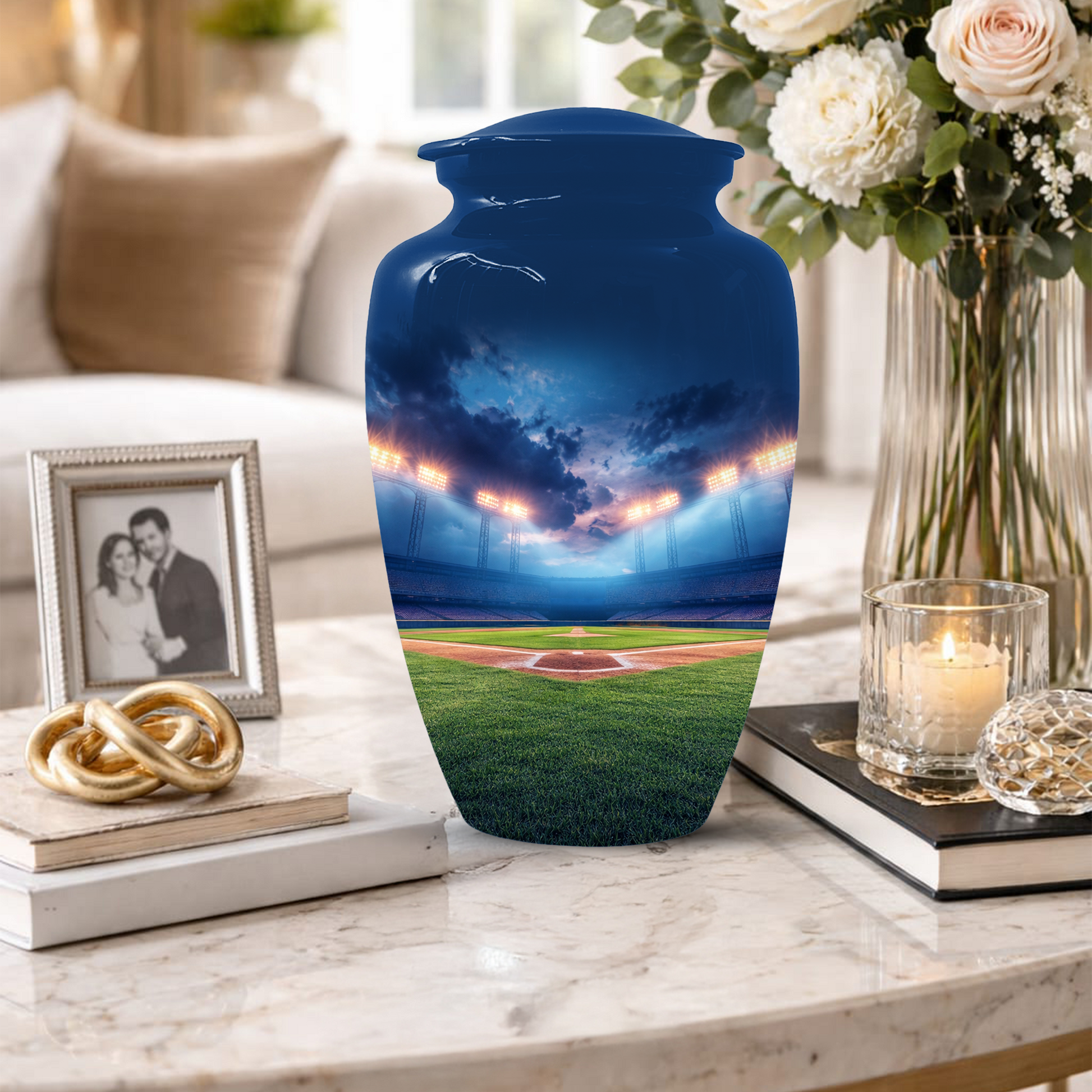 Baseball Urn for Ashes, Custom Baseball Memorial Urn, Stadium Cremation Urn