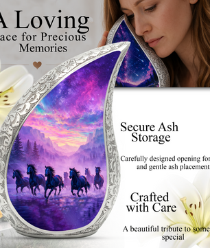 Running Horses Adult Urn for Human Ashes – Premium Horses Cremation Urn