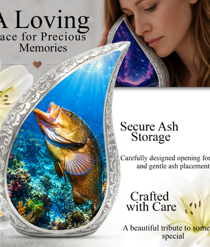 Fishing Urn for Dad Ashes | Gone Fishing Cremation Urn for Men, Fishing Urn for Human Ashes,
