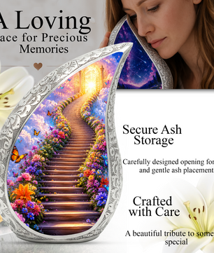 Heaven Gate Butterfly Urn for Ashes - Personalized Adult Cremation Urn with Butterflies | Memorial Funeral Urn for Adult Ashes