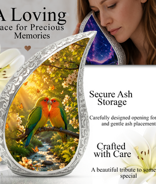 Lovebirds Adult Urn for Human Ashes – Memorial Adult Cremation Urn