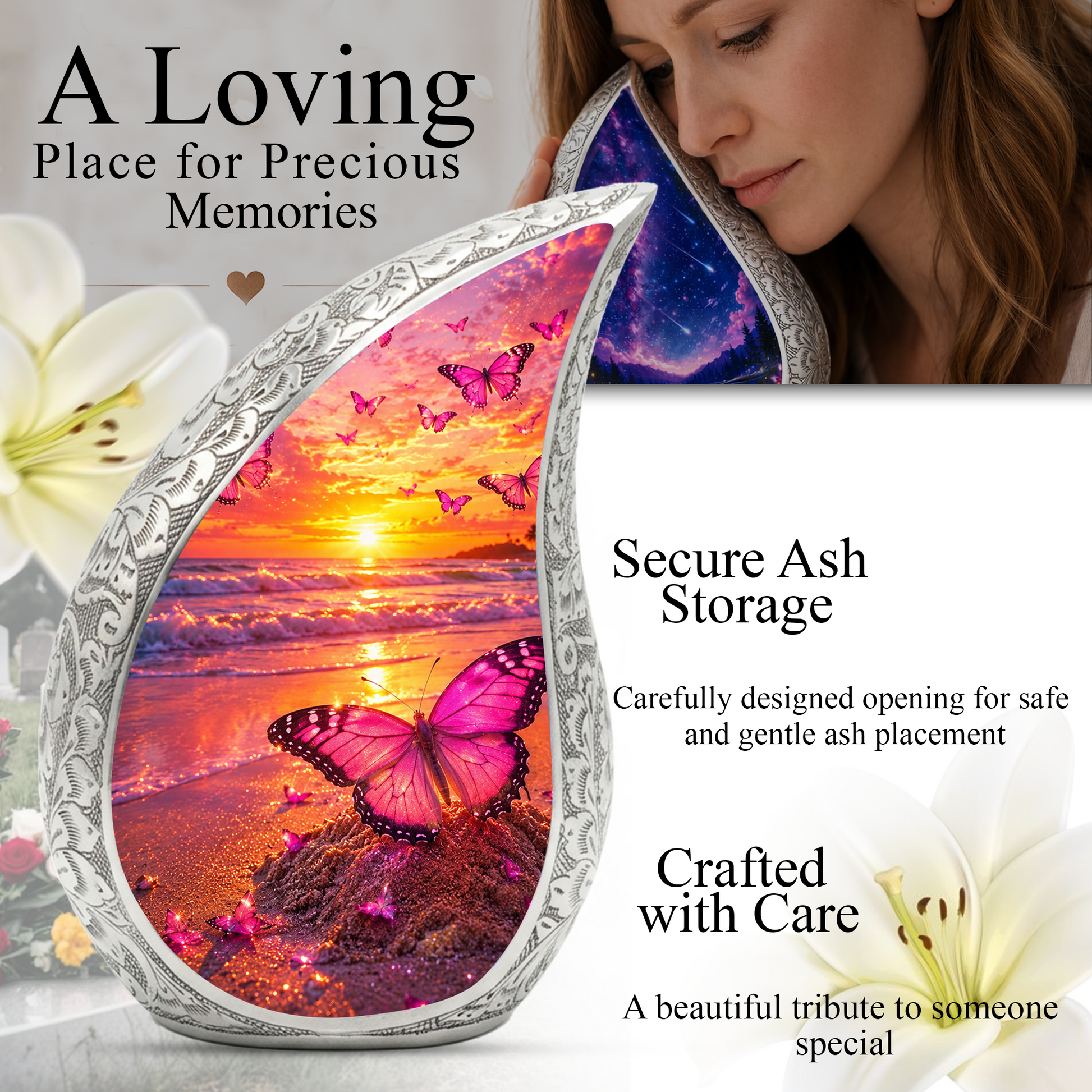 Butterfly Urn for Human Ashes | Adult Cremation Urn