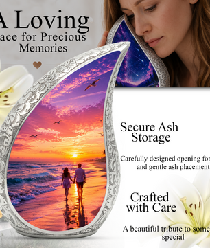 Beach Sunset Urn for Human Ashes | Ocean Sunset Cremation Urn