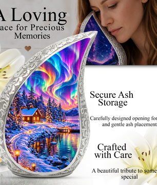 Northern Lights Adult Cremation Urn – Personalized Adult Urn for Ashes | Aurora Memorial Urn