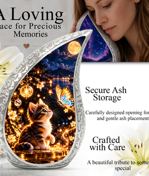 Cat Urn for Ashes, keepsake Personalized Cat Cremation Urn