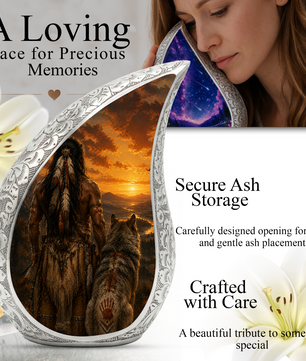 Warrior Sunset Urn for Adult Ashes | Adult Cremation Urn for Human Ashes