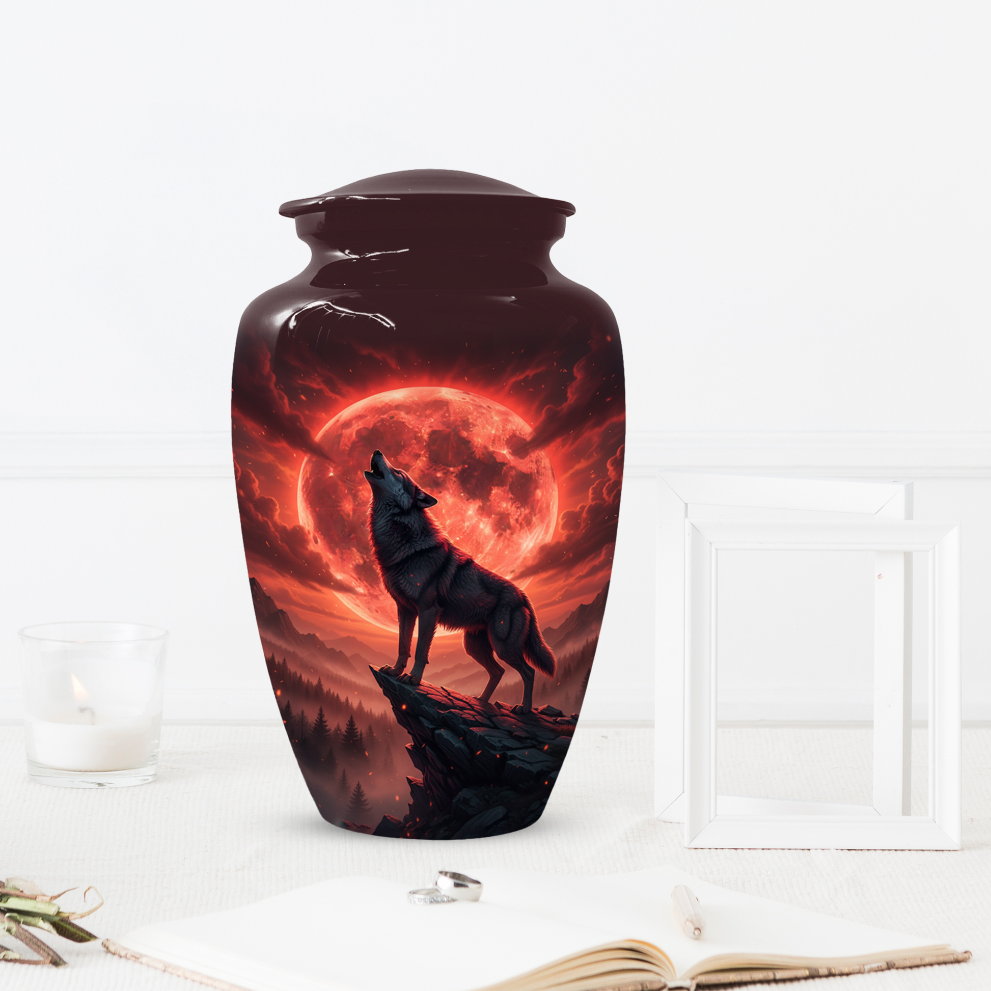 Wolf Urn for Dad – Custom Howling Wolf Cremation Urns for Ashes