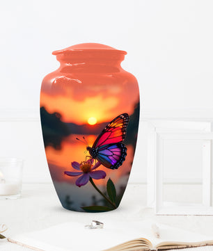 Butterfly Sunset Urn for Human Ashes | Butterfly Sunset Cremation Urn