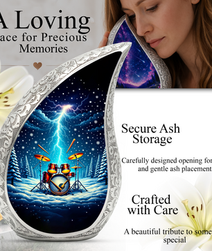 Drum Set Adult Urn for Human Ashes – Premium Drum Set Cremation Urn