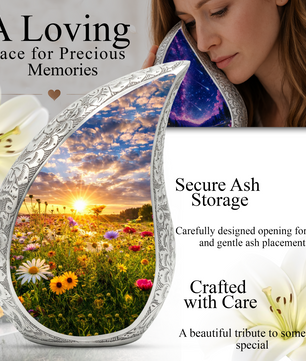 Sunflower Adult Urn for Human Ashes – Premium Sunflower Cremation Urn