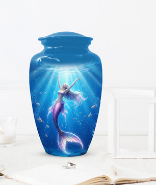 Ocean Mermaid Urn for Mom – Personalized  Memorial Urns for Female