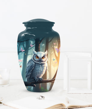 Snowy Owl Urn for Mom – Custom Owl Cremation Urns for Ashes | Adult Female Funeral Keepsake