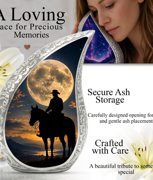 Cowboy Urn for Human Ashes | Western Cremation Urn for Men, Dad, Father & Cowboy Memorial