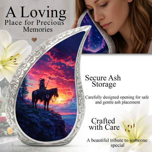 Native American Adult Urn for Human Ashes – Premium Native American Cremation Urn |