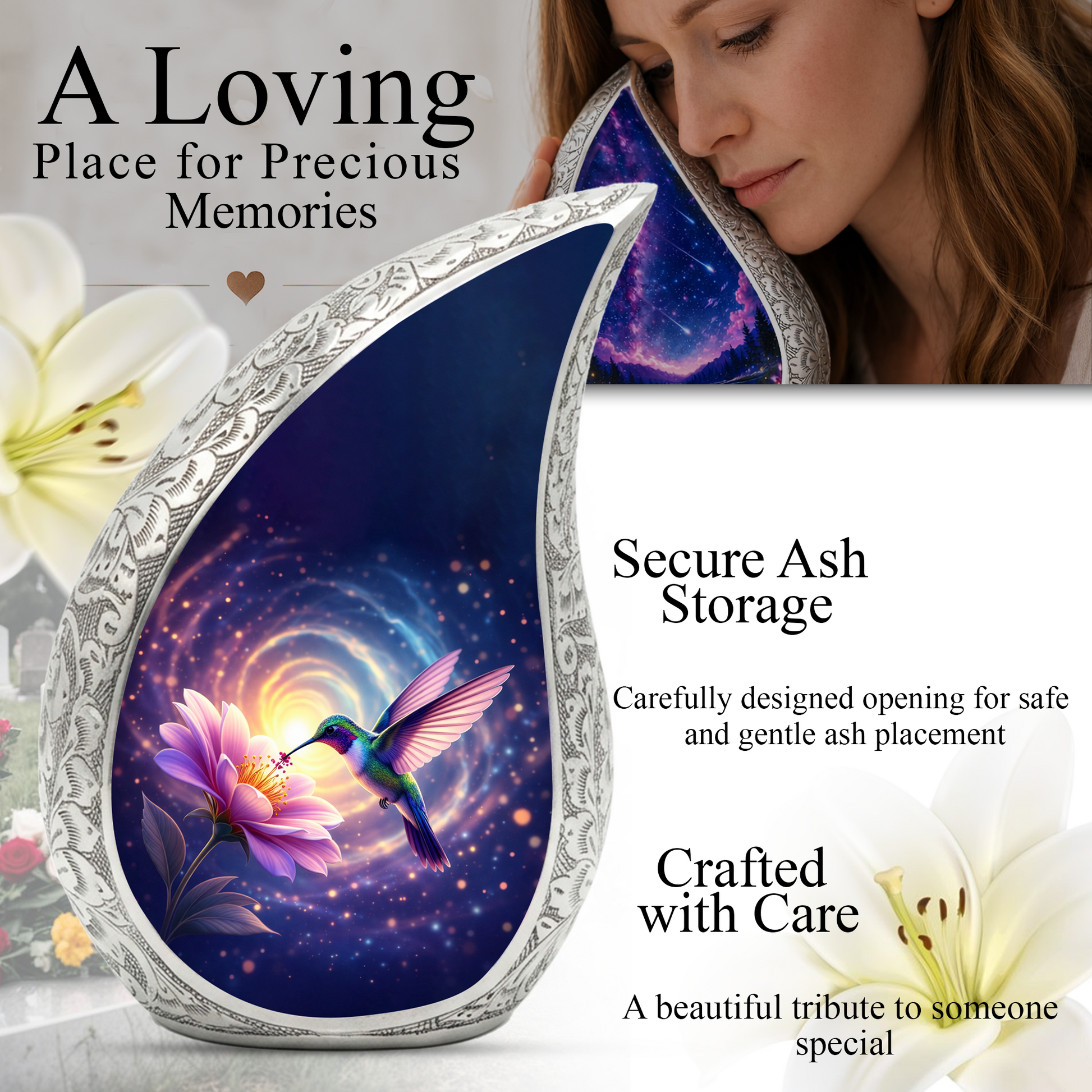 Hummingbird Adult Urn for Human Ashes – Premium Hummingbird Cremation Urn