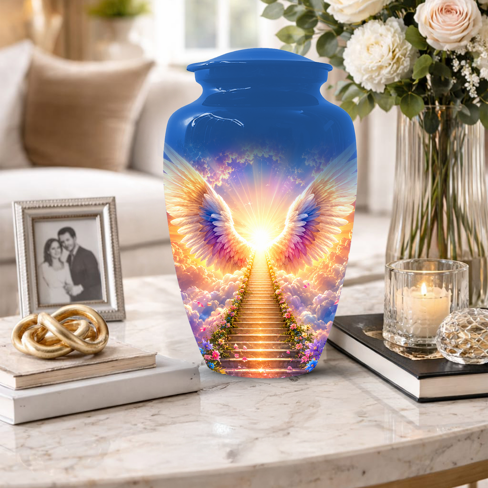 Angel Wings Urn for Ashes  Heavenly  Memorial Keepsake for Mom