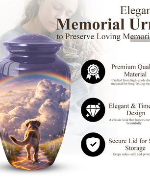 Rainbow Bridge Dog Memorial Urn for Mom or Dad | Pet Memorial Cremation Urn for Human Ashes