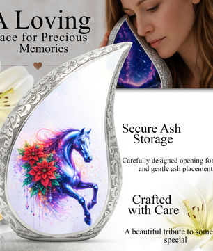 Beautiful Horse Adult Urn for Human Ashes – Premium Horse Cremation Urn