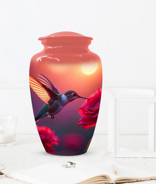 Hummingbird Sunset Adult Urn for Human Ashes | Elegant Adult Cremation Urn for Ashes