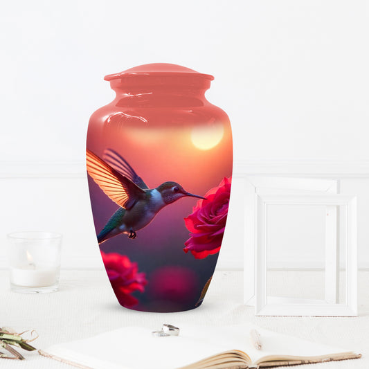 Hummingbird Sunset Adult Urn for Human Ashes | Elegant Adult Cremation Urn for Ashes