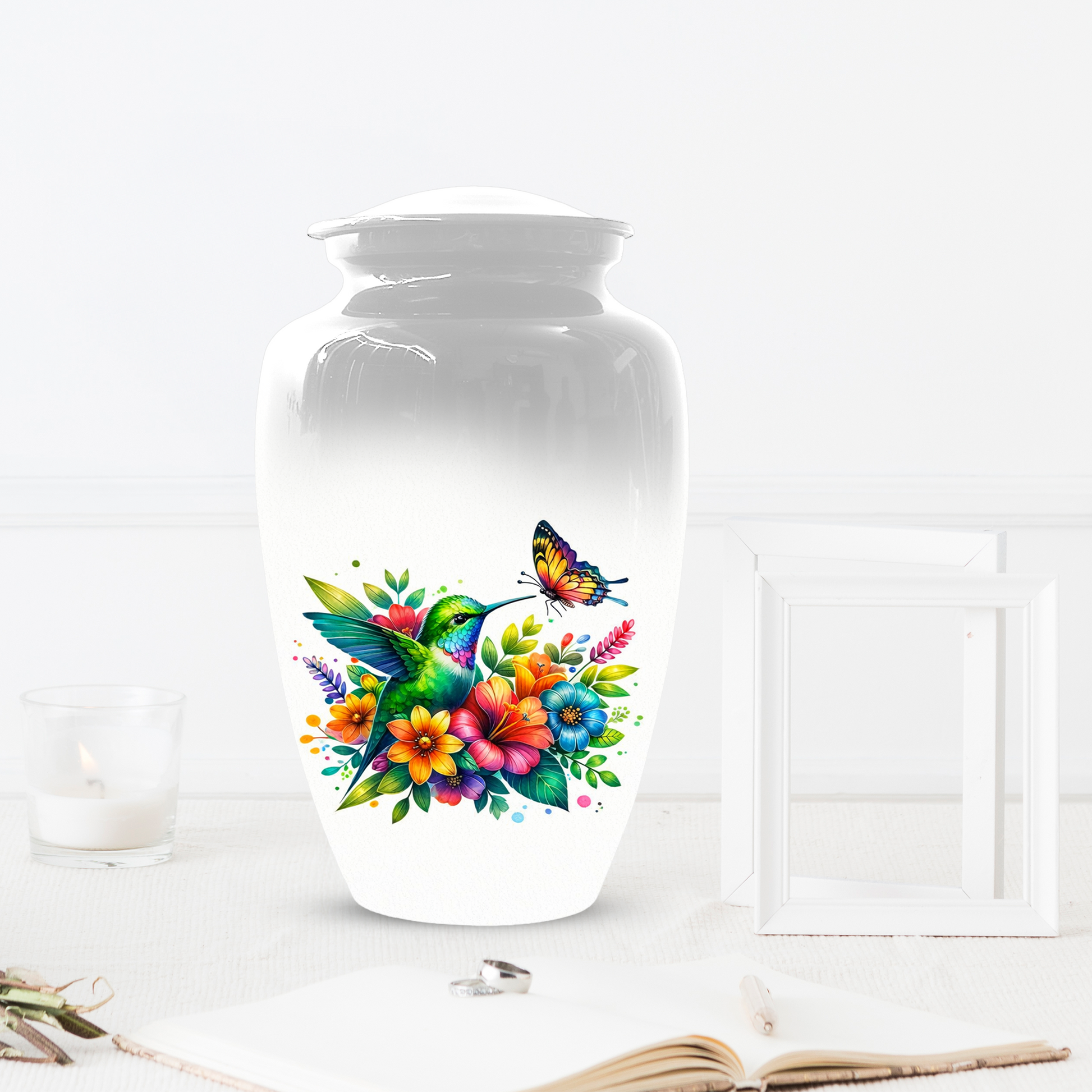Personalized Hummingbird Cremation Urn for Human Ashes