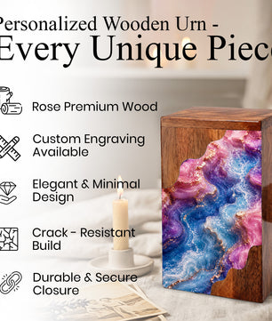 Abstract Flow Cremation Urn – Wooden Urn for Human Ashes