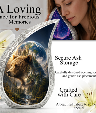 Bear Urn for Human Ashes | Powerful Bear Adult Cremation Urn | Wildlife Memorial Urn