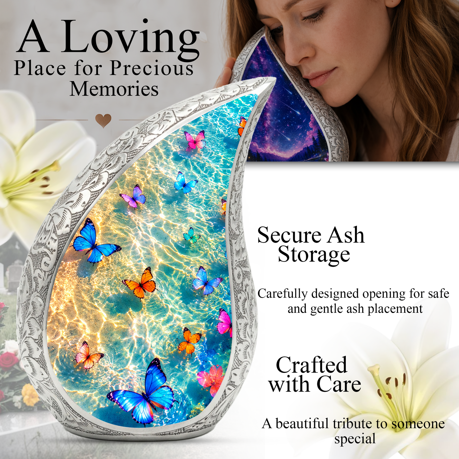 Butterfly Urn for Ashes | Butterfly Urns for Human Ashes, Adult Urn, Butterfly Adult Cremation Urn